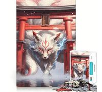 Rompecabezas de la Puerta Torii del Zorro de Nueve Colas para Adolescentes, 1000 Piezas, Juguete Intelectual, Diversión en Interiores, Corte de Calidad, Regalo Creativo (38x26cm)
