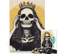 Rompecabezas de la Reina Esqueleto para Adultos, 1000 Piezas Fortalece la Memoria Diversión Relajante Bordes de Calidad Un Regalo Encantador 38x52cm