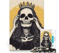 Rompecabezas de la Reina Esqueleto para Adultos, 1000 Piezas Refuerza la Memoria Diversión Relajante Bordes de Calidad Un Regalo Encantador 50x75cm