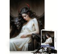 Rompecabezas de la Reina Lilith, la Demonisa y la Gárgola para Adultos, 1000 Piezas, Juguete para ejercitar la Mente, Divertido y Relajante, Regalo navideño (38x52cm)