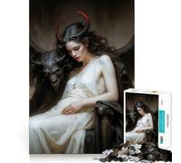 Rompecabezas de la Reina Lilith, la Demonisa y la Gárgola para Adultos, 1000 Piezas, Rompecabezas Mental, Montaje Lento, Disfrute de la Imagen, (50x75cm)