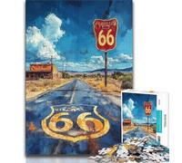 Rompecabezas de la Ruta 66 para Adolescentes, 1000 Piezas, Juguetes, Cada Pieza es única, desafiante y Divertido Juego Familiar 38x26cm