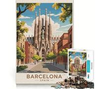 Rompecabezas de la Sagrada Familia, Barcelona, España, 1000 Piezas para Adultos Fortalece la Memoria, Calma la Mente, cálida Sorpresa (50x75cm)