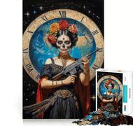 Rompecabezas de la Santísima Muerte para Adolescentes, 1000 Piezas, fortalece la Memoria, pasatiempo Tranquilo, Regalo Festivo (38x26cm)
