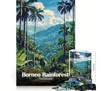 Rompecabezas de la Selva Tropical de Borneo, Indonesia, para Adolescentes, 1000 Piezas, estimulación Cerebral, Escape Relajante, Corte Premium, Regalo navideño (50x75cm)