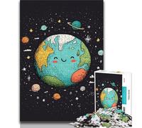 Rompecabezas de la Tierra para Adultos 1000 Piezas cumpleaños o decoración de Pared para Mayores de 14 años (26x38cm)