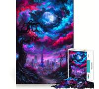 Rompecabezas de la Torre de Tokio bajo un Cielo cósmico para Adultos, 1000 Piezas, para estimular la Memoria, Momentos acogedores, Montaje de Patrones, Lista de Deseos de Santa Claus 38x26cm
