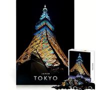 Rompecabezas de la Torre de Tokio de 1000 Piezas para Adolescentes Estimulación Cerebral Tiempo Libre Divertido Corte Premium Regalo Ideal (38x26cm)