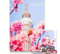 Rompecabezas de la Torre de Tokio para Adolescentes, 1000 Piezas, Ejercicio Mental, Momento de relajación, Corte de precisión, Regalo Festivo (50x75cm)