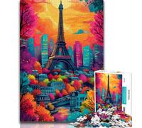 Rompecabezas de la Torre Eiffel para Adolescentes, desafiantes, Divertidos y Divertidos, con póster y Hoja de Trivia a Juego 50x75cm