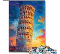 Rompecabezas de la Torre Inclinada de Pisa al Atardecer para Adolescentes 1000 Piezas, un Juego desafiante Cada Pieza es única Diversión Familiar desafiante (50x75cm)