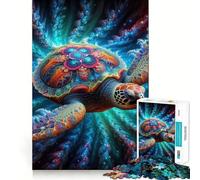 Rompecabezas de la Tortuga Cósmica para Adultos, 1000 Piezas, Juguete Inteligente, vínculo Familiar, Corte preciso, Regalo de Temporada 50x75cm