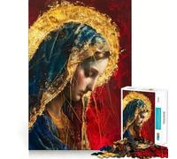 Rompecabezas de la Virgen María de 1000 Piezas Juego de Habilidad Mental Ajuste Estable Sin Piezas Que se muevan Un pasatiempo Agradable para Fines de Semana Largos (38x26cm)