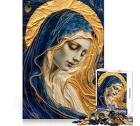 Rompecabezas de la Virgen María de 1000 Piezas para Adultos Fomenta la concentración, desarrolla la Habilidad y aprovecha Bien el Tiempo ¡Sorpresa navideña! (38x52cm)