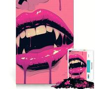 Rompecabezas de Labios de Vampiro de 1000 Piezas para Adultos Juego Divertido y fácil de armar Ideal para divertirse en Familia (50x75cm)