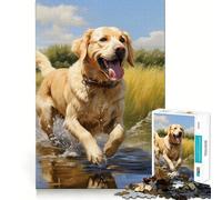 Rompecabezas de Labrador Retriever Amarillo para Adultos,1000 Piezas,Juego para estimular la Mente, Corte láser,Actividad Relajante para Grupos en Interiores (38x26cm)