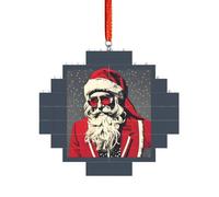 Rompecabezas de ladrillo artesanal, bloque de construcción, decoración 3D, regalo cuidadoso, bonito estampado de Papá Noel