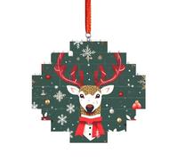 Rompecabezas de ladrillo artesanal, bloque de construcción, decoración 3D, rompecabezas pensativo, regalo de Navidad, estampado de ciervos