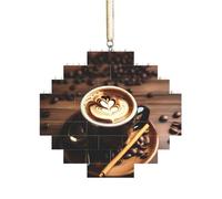 Rompecabezas de ladrillo artesanal, bloque de construcción, decoración 3D, rompecabezas pensativo, regalo delicioso, corazón, café impreso