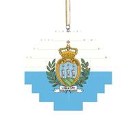 Rompecabezas de ladrillo artesanal, bloque de construcción, decoración de adorno 3D, diseño de bandera de San Marino