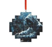 Rompecabezas de ladrillo artesanal, bloque de construcción, decoración de adorno 3D, regalo pensado, impresión de ataque de hacker