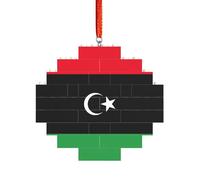 Rompecabezas de ladrillo artesanal, bloque de construcción, decoración de adorno 3D, regalo pensativo, impresión de bandera libia