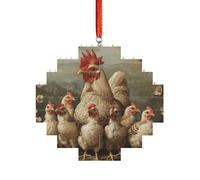 Rompecabezas de ladrillo artesanal, bloque de construcción, decoración de adorno 3D, regalo pensativo, impresión de una cría de pollos