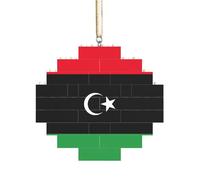 Rompecabezas de ladrillo artesanal, bloque de construcción, decoración de adorno 3D, regalo pensativo, impresión de bandera libia
