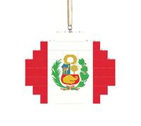 Rompecabezas de ladrillo artesanal, bloque de construcción, decoración de adorno 3D, rompecabezas pensado para regalo, bandera de Perú