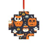 Rompecabezas de ladrillo artesanal, bloque de construcción, decoración de bricolaje, rompecabezas 3D, regalo pensado, Halloween, búho, fantasma, calabaza, impresión