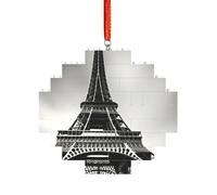 Rompecabezas de ladrillo artesanal, bloque de construcción, decoración de bricolaje, rompecabezas 3D, regalo pensativo, impresión negra de la Torre Eiffel de París