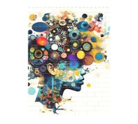 Rompecabezas de ladrillo artístico 3D, 141 piezas, rompecabezas de bloques de ladrillos, bloques de construcción creativos, inteligencia artificial, cerebro impreso