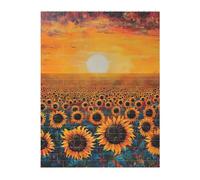 Rompecabezas de ladrillo artístico 3D, 141 piezas, rompecabezas de bloques de ladrillos, creativo, bloques de construcción, diseño de mar de girasol, campo de puesta de sol impreso