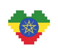 Rompecabezas de ladrillo artístico con forma de corazón, bandera de Etiopía, 30 piezas, regalo relajante