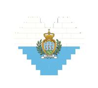 Rompecabezas de ladrillo artístico con forma de corazón de la bandera de San Marino 3D, bloques de construcción, 30 piezas, regalo relajante