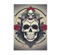 Rompecabezas de ladrillo artístico de 4 x 5.5 pulgadas, rompecabezas 3D con diseño impreso de calavera UV para yoga