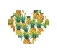 Rompecabezas de ladrillo artístico en forma de corazón con diseño de piñas tropicales exóticas, 3D, bloques de construcción, 30 piezas, regalo relajante