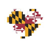 Rompecabezas de ladrillo artístico en forma de corazón con la bandera del estado de Maryland, bloques de construcción, 30 piezas, regalo relajante