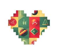Rompecabezas de ladrillo artístico en forma de corazón con símbolos de matemáticas 3D, bloques de construcción, 30 piezas, regalo relajante