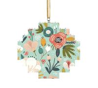 Rompecabezas de ladrillo artístico en forma de pastilla 3D, adorno de bloque de construcción, decoración del hogar, estampado colorido de flora