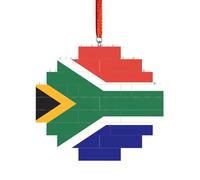 Rompecabezas de ladrillo artístico en forma de pastilla 3D, adorno de bloque de construcción, decoración del hogar, impresión de bandera sudafricana