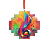 Rompecabezas de ladrillo artístico en forma de pastilla 3D, adorno de bloque de construcción, decoración del hogar, impresión colorida de notas musicales