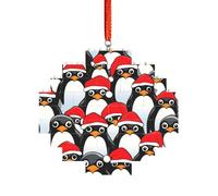 Rompecabezas de ladrillo artístico en forma de pastilla 3D para bricolaje, bloque de construcción, decoración del hogar, impresión de pingüinos de Navidad