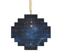 Rompecabezas de ladrillo artístico en forma de pastilla en 3D, adorno de bloque de construcción, decoración del hogar, espacio galaxia. Impresión