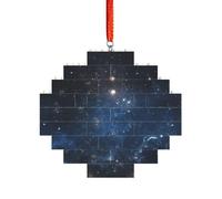 Rompecabezas de ladrillo artístico en forma de pastilla en 3D, adorno de bloque de construcción, decoración del hogar, espacio galaxia. Impresión