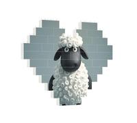 Rompecabezas de ladrillo de construcción, diseño de corazón de ovejas blancas y negras, rompecabezas de bloques de construcción para adultos, rompecabezas de bloque de fotos personalizado, decoración