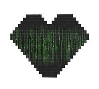 Rompecabezas de ladrillo de construcción en forma de corazón de 82 piezas, bloque artístico 3D, decoración de escritorio, números verdes, impresión binaria