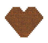 Rompecabezas de ladrillo de construcción en forma de corazón de 82 piezas, bloque artístico 3D, decoración de escritorio, impresión nativa americana