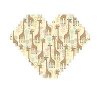 Rompecabezas de ladrillo de construcción en forma de corazón de 82 piezas, bloques artísticos 3D, decoración de escritorio, impresión de jirafas dibujadas a mano