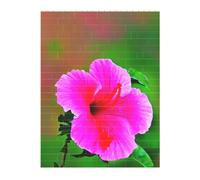 Rompecabezas de ladrillos 3D Art 141 piezas de bloques de ladrillos creativos DIY bloques de construcción patrón de flores de hibisco impreso